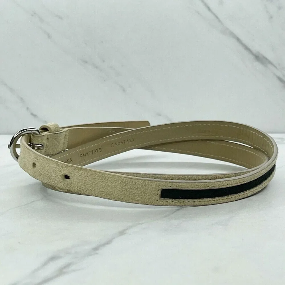 Ann Taylor LOFT Skinny Faux Suede Belt Silver Buckle Medium (M) ✨